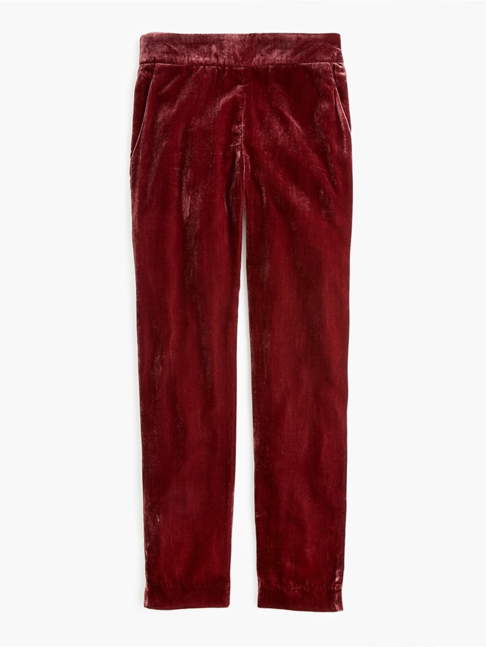 J. Crew Burgundy Velvet Peyton Pant 10 - Picture 2 of 5